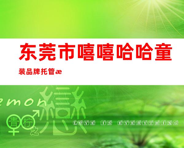 东莞市嘻嘻哈哈童装品牌托管有限公司